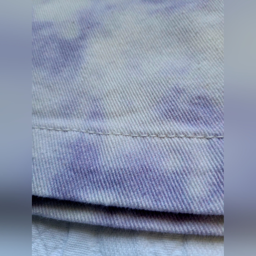 NWT Denim Blvd Women's 100% Cotton Skirt Belted Tie-Dye Off-White/Purple Large - Picture 13 of 14